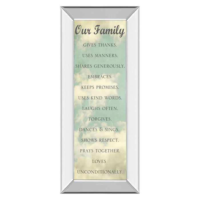 Classy Living Family Values Wall Art 18"x42", Mirrored Frame