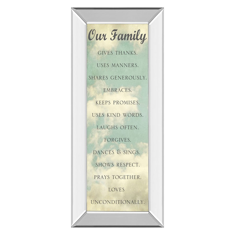 Classy Living Family Values Wall Art 18"x42", Mirrored Frame