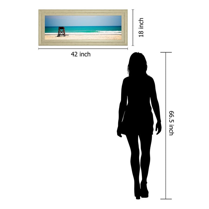 Classy Living Serene Shoreline Wall Art 42"x18", Ivory Bliss Frame