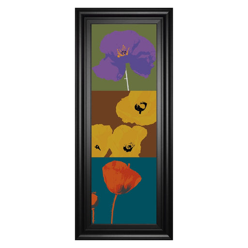 Classy Living Floral Trio Mosaic Wall Art 18"x42", Black Frame - 1895