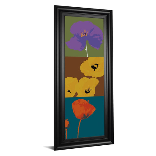 Classy Living Floral Trio Mosaic Wall Art 18"x42", Black Frame