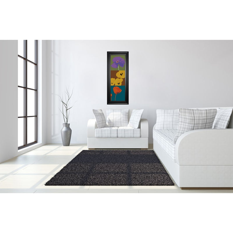 Classy Living Floral Trio Mosaic Wall Art 18"x42", Black Frame