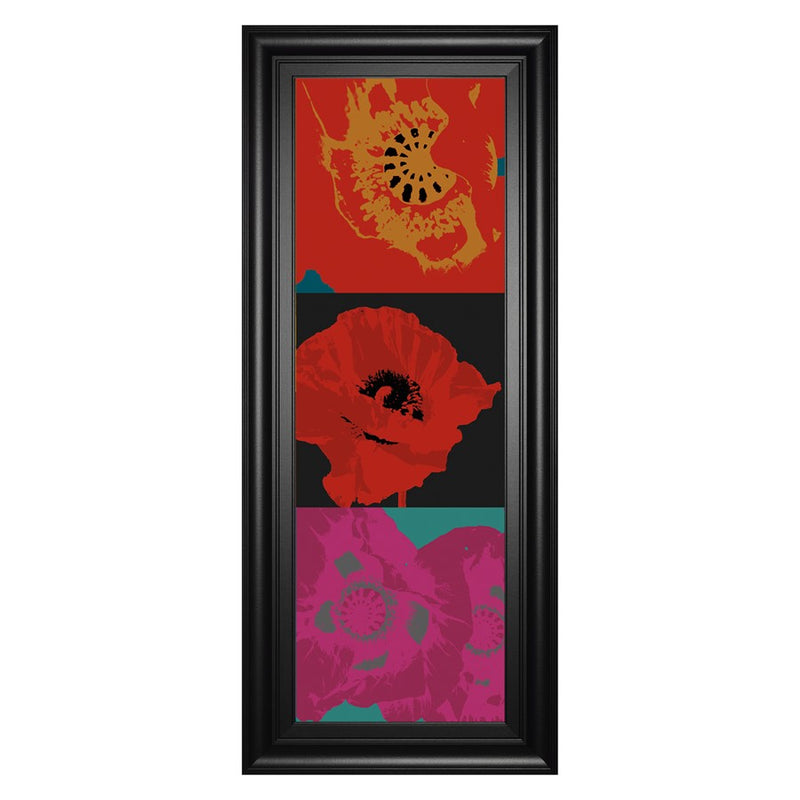 Classy Living Vivid Petal Harmony Wall Art 18"x42", Black Frame