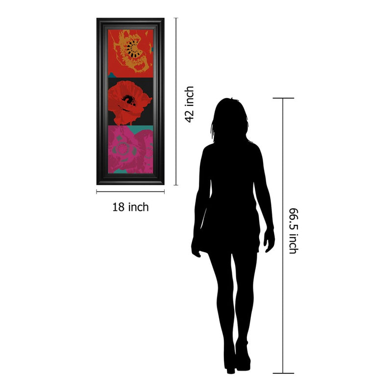 Classy Living Vivid Petal Harmony Wall Art 18"x42", Black Frame