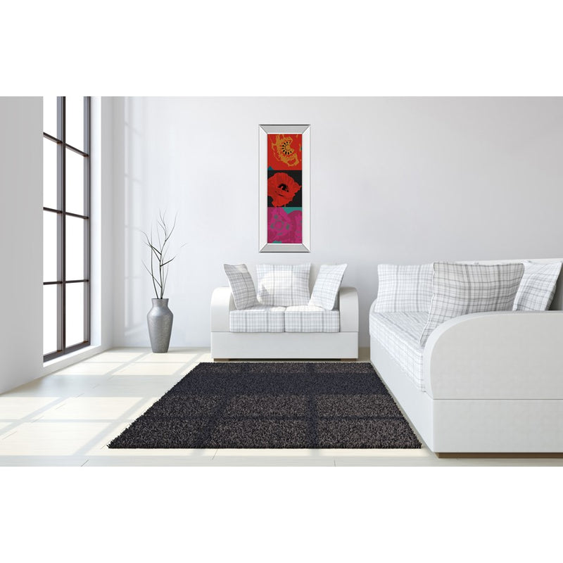 Classy Living Vivid Petal Harmony Wall Art 18"x42", Mirrored Frame