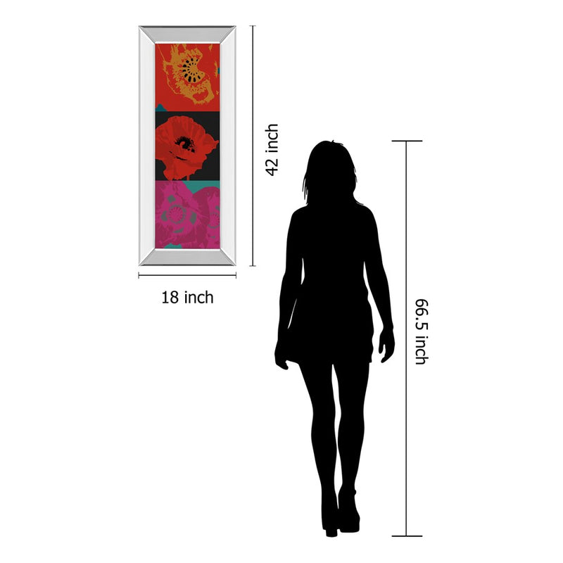 Classy Living Vivid Petal Harmony Wall Art 18"x42", Mirrored Frame