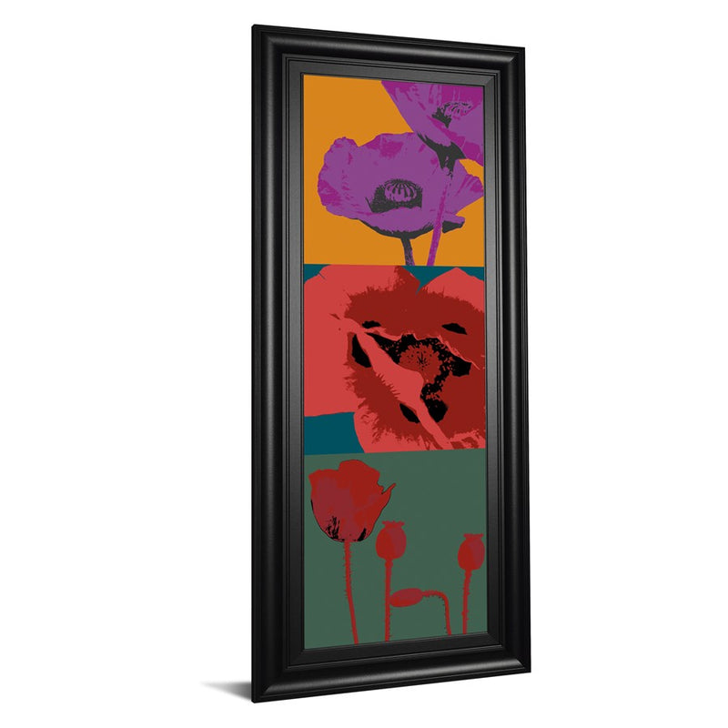 Classy Living Pop Poppies Wall Art 18"x42", Black Frame