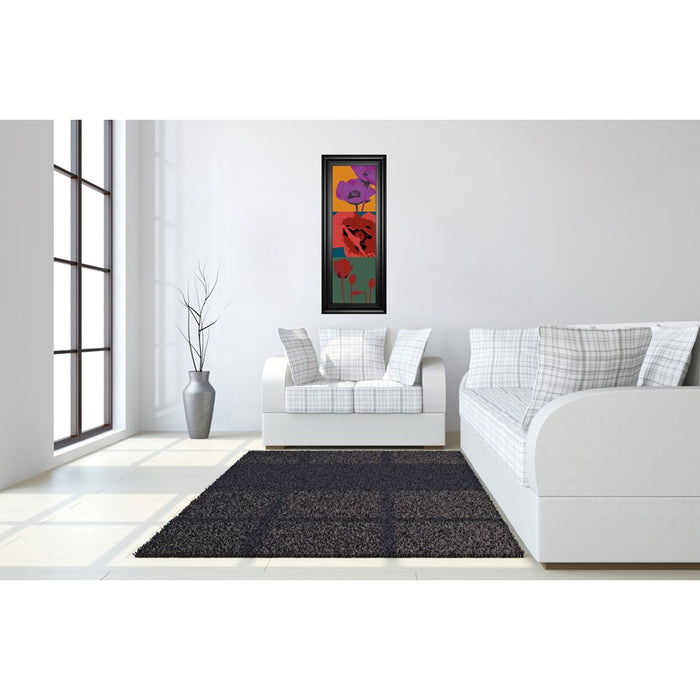 Classy Living Pop Poppies Wall Art 18"x42", Black Frame