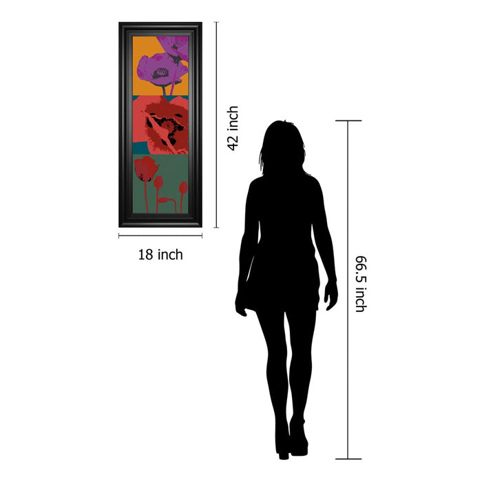Classy Living Pop Poppies Wall Art 18"x42", Black Frame