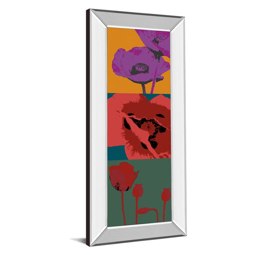 Classy Living Pop Poppies Wall Art 18"x42", Mirrored Frame