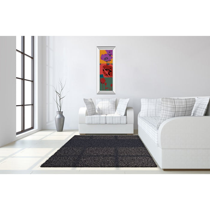 Classy Living Pop Poppies Wall Art 18"x42", Mirrored Frame