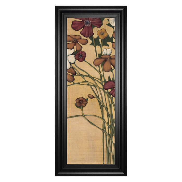 Classy Living Meadow Crimson Blooms Wall Art 18"x42", Black Frame
