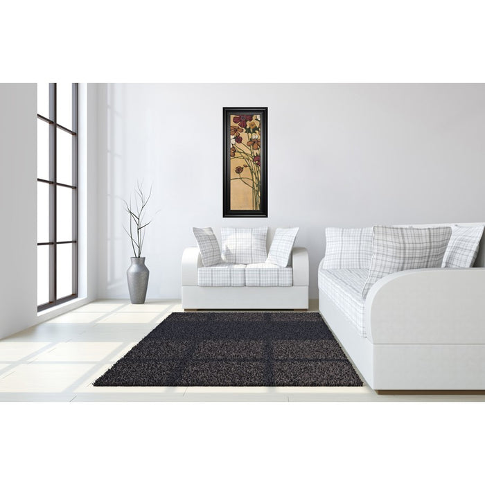 Classy Living Meadow Crimson Blooms Wall Art 18"x42", Black Frame