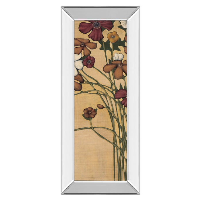 Classy Living Meadow Crimson Blooms Wall Art 18"x42", Mirrored Frame