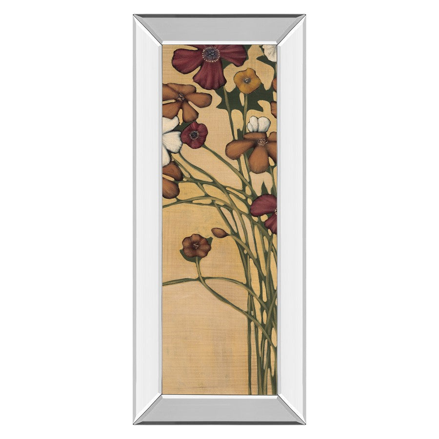 Classy Living Meadow Crimson Blooms Wall Art 18"x42", Mirrored Frame