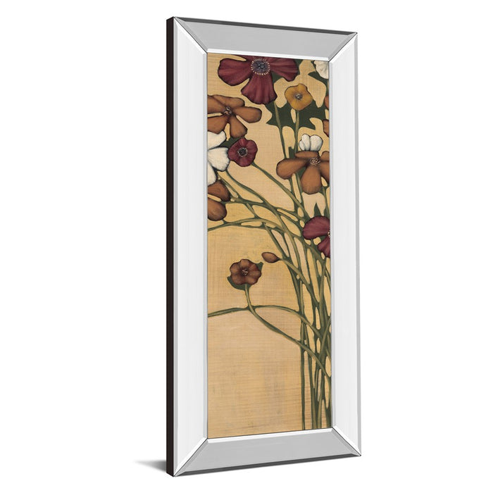 Classy Living Meadow Crimson Blooms Wall Art 18"x42", Mirrored Frame