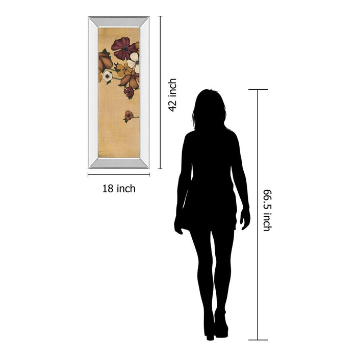 Classy Living Meadow Ember Wall Art 18"x42", Mirrored Frame