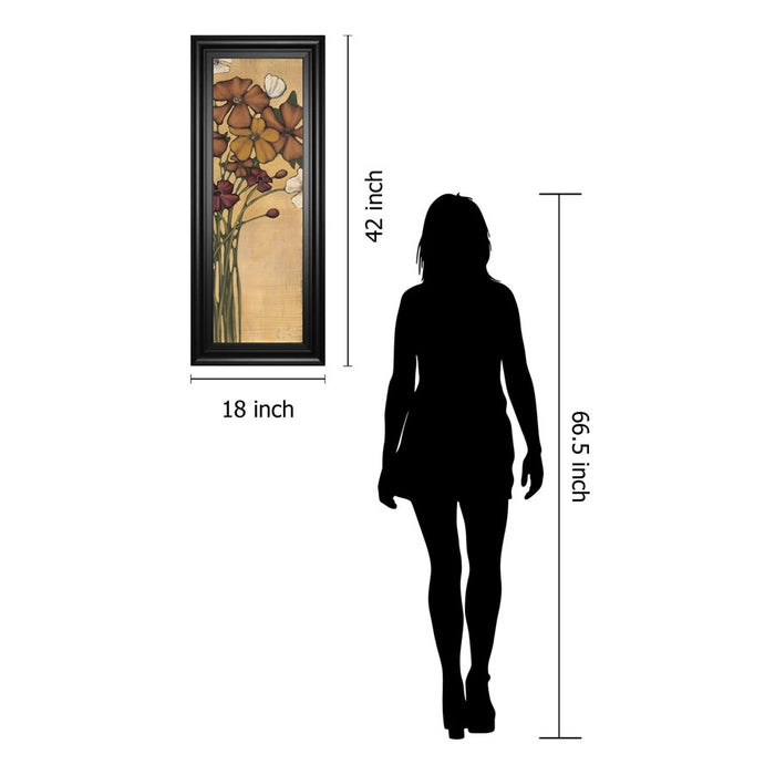 Classy Living Wandering Bouquet Wall Art 18"x42", Black Frame