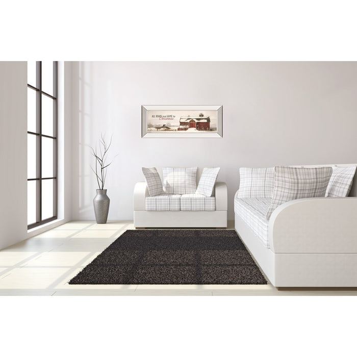 Classy Living Holiday Barn Scene Wall Art 42"x18", Mirrored Frame