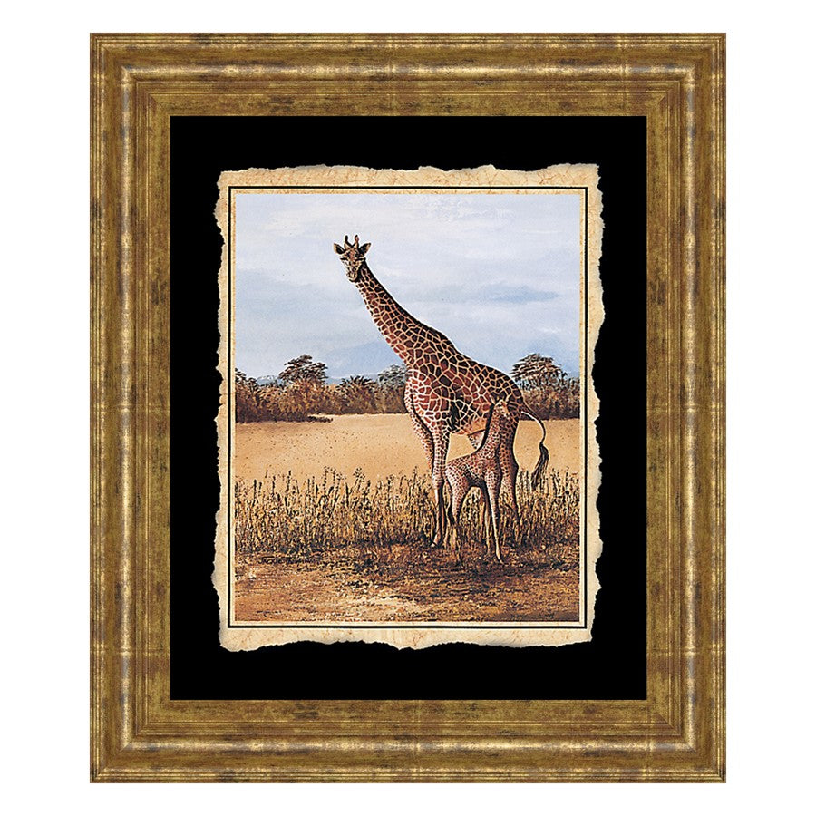 Classy Living Serene Giraffe Duo Wall Art 22"x26", GiIded Radiance Frame
