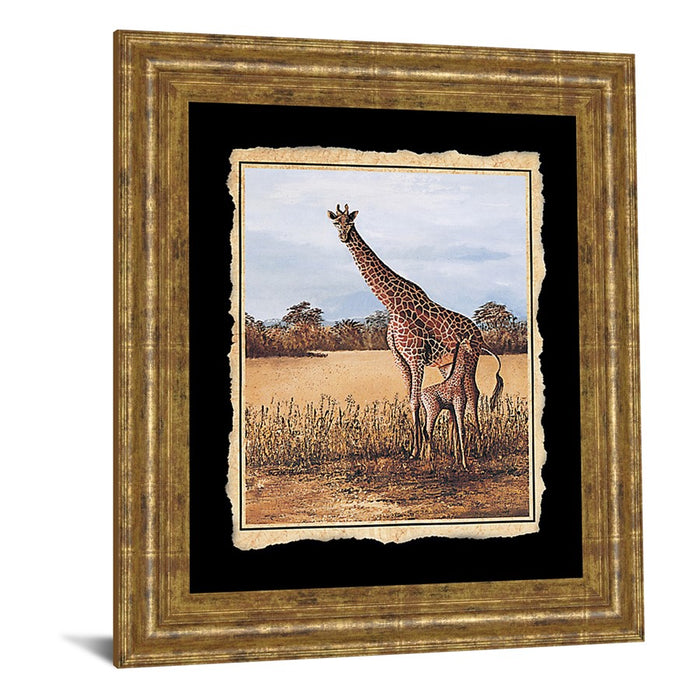 Classy Living Serene Giraffe Duo Wall Art 22"x26", GiIded Radiance Frame
