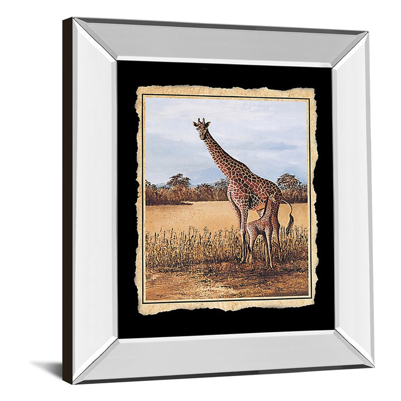 Classy Living Serene Giraffe Duo Wall Art 22"x26", Mirrored Frame