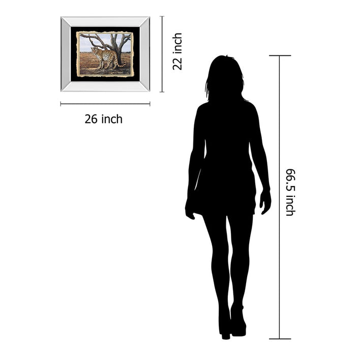 Classy Living Leopard Majesty Wall Art 26"x22", Mirrored Frame