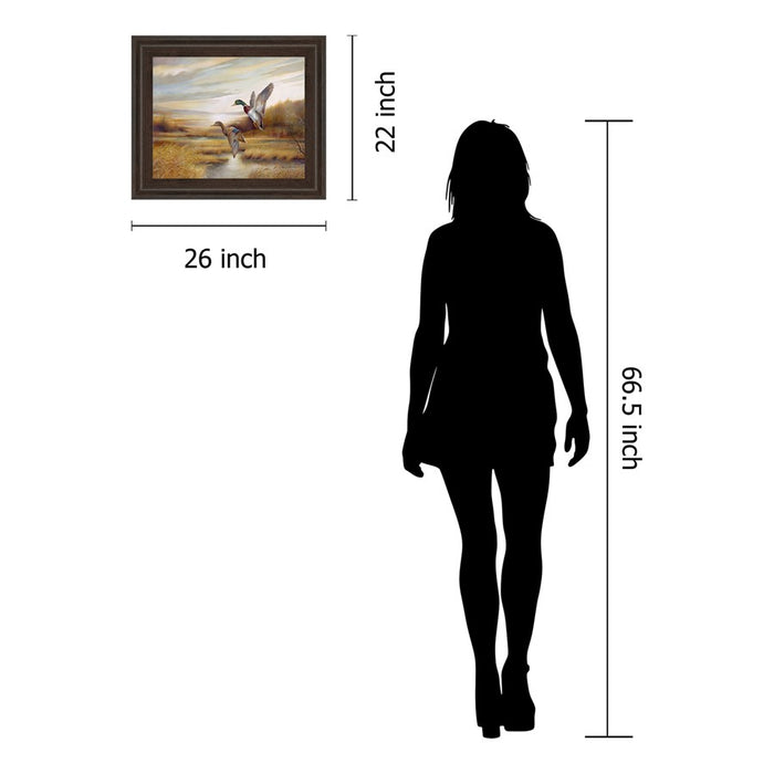 Classy Living Graceful Flight Wall Art 26"x22", Brown Frame