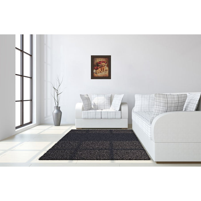 Classy Living Golden Pups Wall Art 22"x26", Dark Chocolate Frame