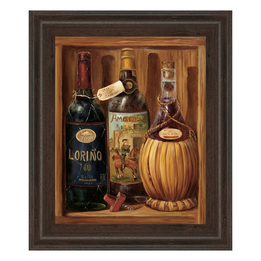 Classy Living Rustic Wine Trio Wall Art 22"x26", Cinnamon Mocha Frame