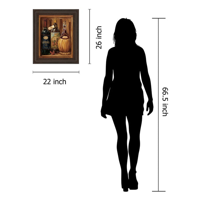 Classy Living Rustic Wine Trio Wall Art 22"x26", Cinnamon Mocha Frame