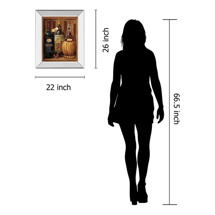 Classy Living Rustic Wine Trio Wall Art 22"x26", Mirrored Frame