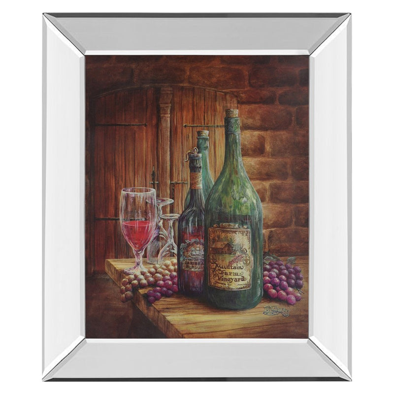 Classy Living Vineyard Still Life Wall Art 22"x26", Mirrored Frame