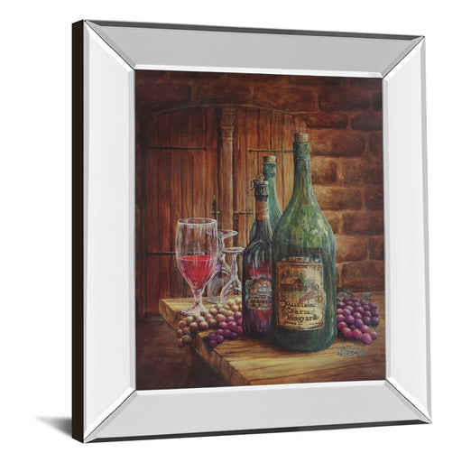 Classy Living Vineyard Still Life Wall Art 22"x26", Mirrored Frame