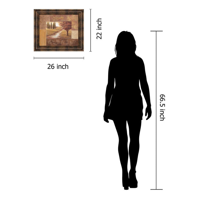 Classy Living Tranquil Pathway Wall Art 26"x22", Dark Chocolate Frame