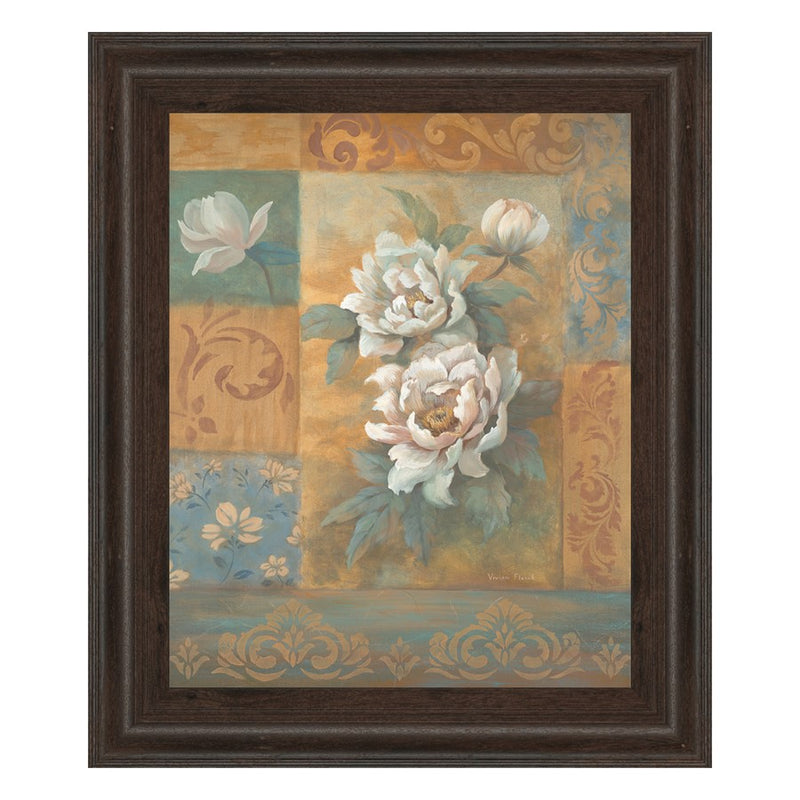Classy Living Floral Serenity Wall Art 22"x26", Cinnamon Mocha Frame