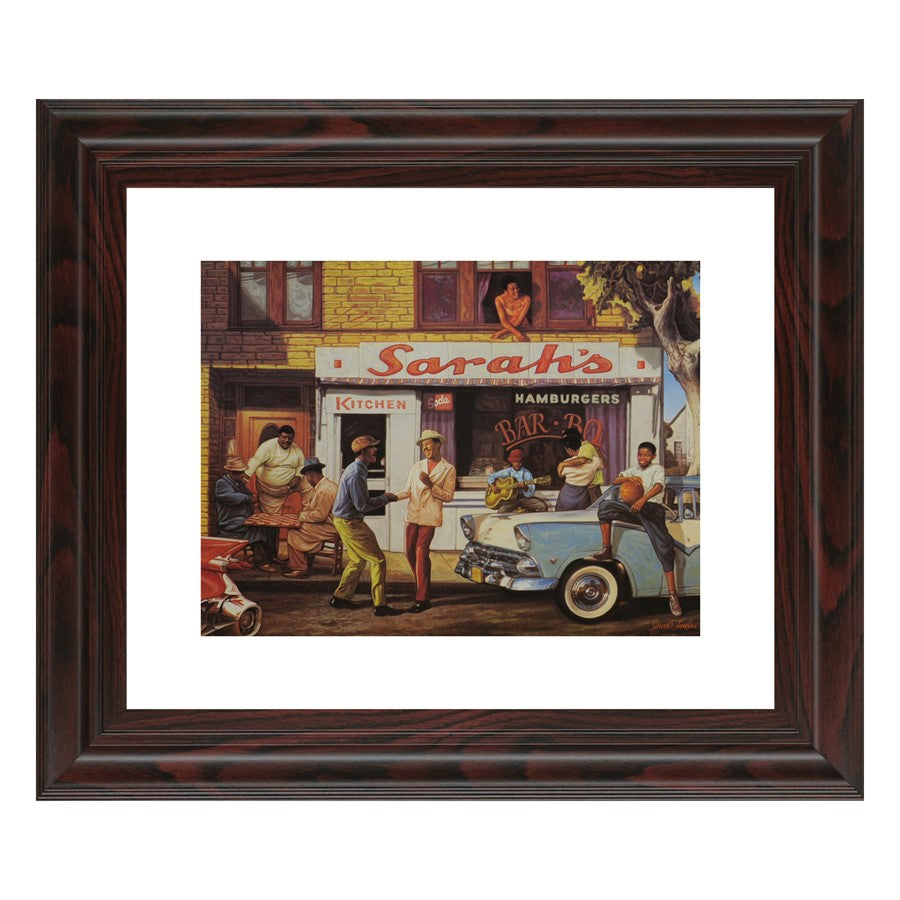 Classy Living Neighborhood Barbecue Wall Art 26"x22", Cinnamon Mocha Frame