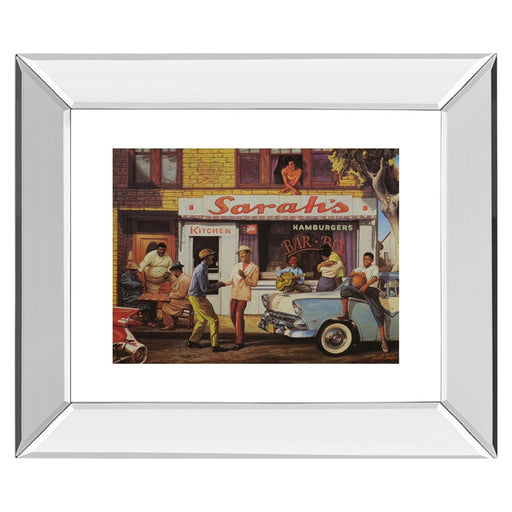 Classy Living Neighborhood Barbecue Wall Art 26"x22", Mirrored Frame