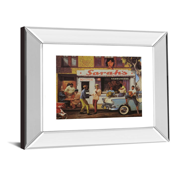 Classy Living Neighborhood Barbecue Wall Art 26"x22", Mirrored Frame