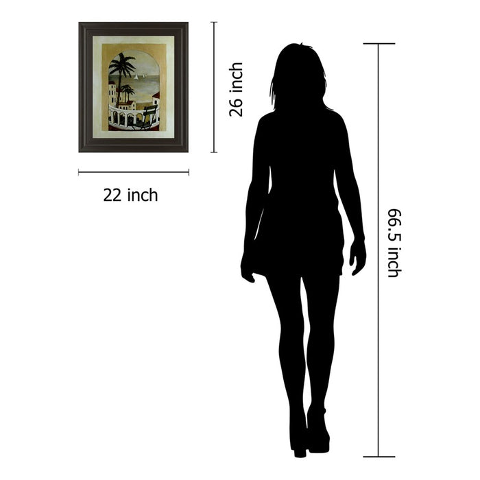 Classy Living Island Hideaway Wall Art 22"x26", Dark Chocolate Frame