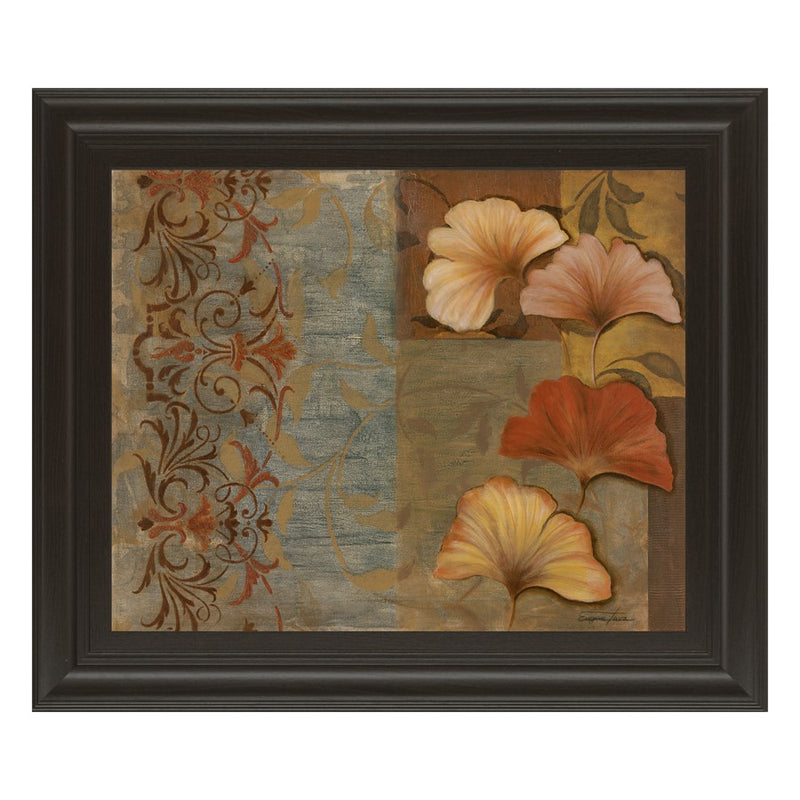 Classy Living Golden Petal Story Wall Art 26"x22", Dark Chocolate Frame