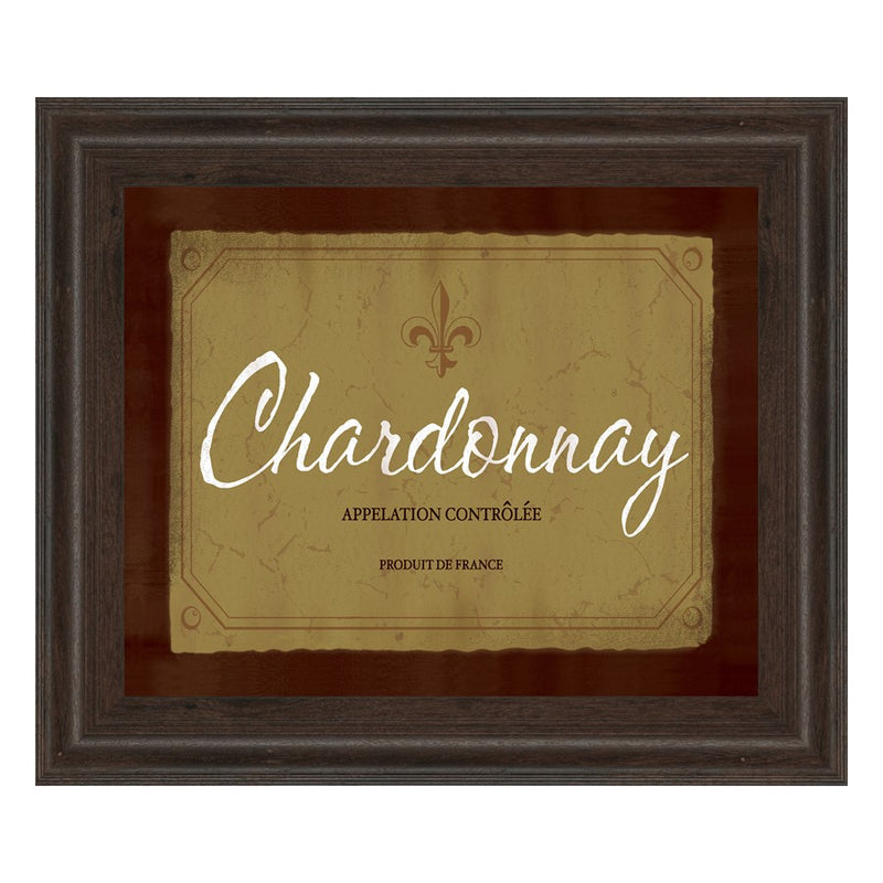 Classy Living Chardonnay Elegance Wall Art 26"x22", Cinnamon Mocha Frame