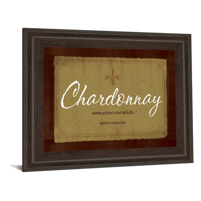Classy Living Chardonnay Elegance Wall Art 26"x22", Cinnamon Mocha Frame