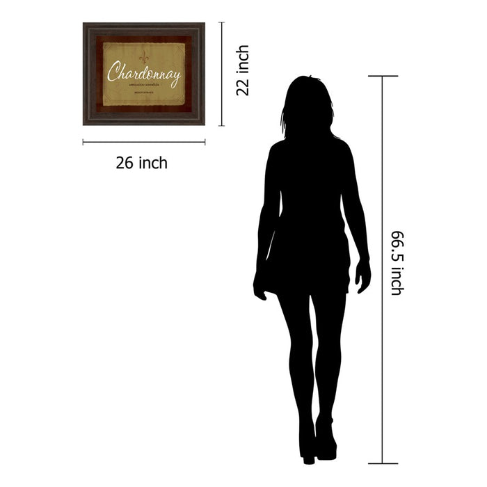 Classy Living Chardonnay Elegance Wall Art 26"x22", Cinnamon Mocha Frame