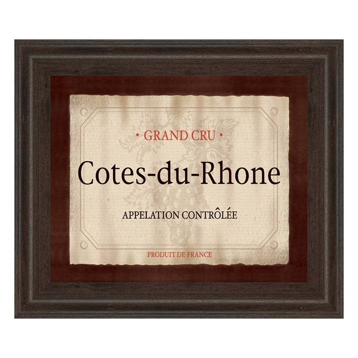 Classy Living Cotes-du-Rhone Wall Art 26"x22", Cinnamon Mocha Frame