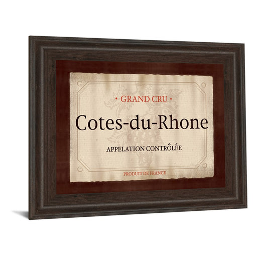 Classy Living Cotes-du-Rhone Wall Art 26"x22", Cinnamon Mocha Frame