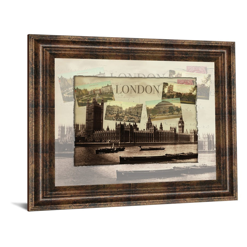 Classy Living London Collage Wall Art 26"x22", Dark Chocolate Frame