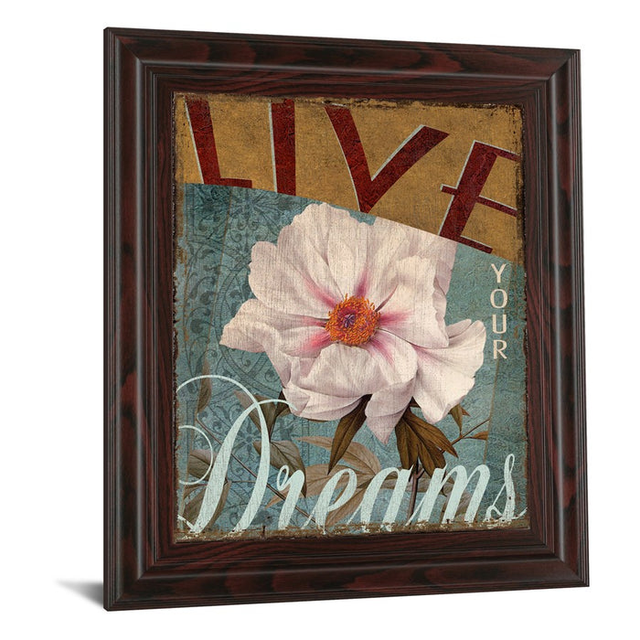 Classy Living Live Your Dream Wall Art 22"x26", Cinnamon Mocha Frame