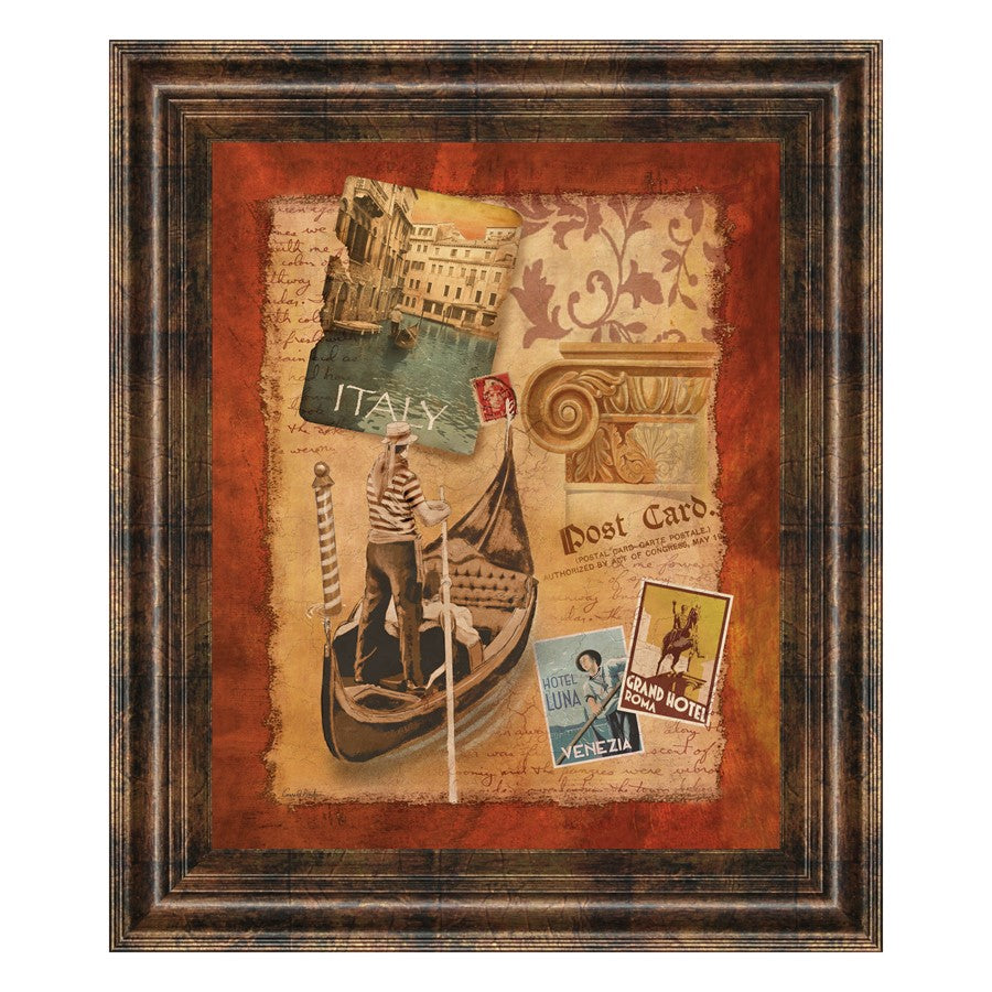 Classy Living Italian Gondolier Wall Art 22"x26", Dark Chocolate Frame