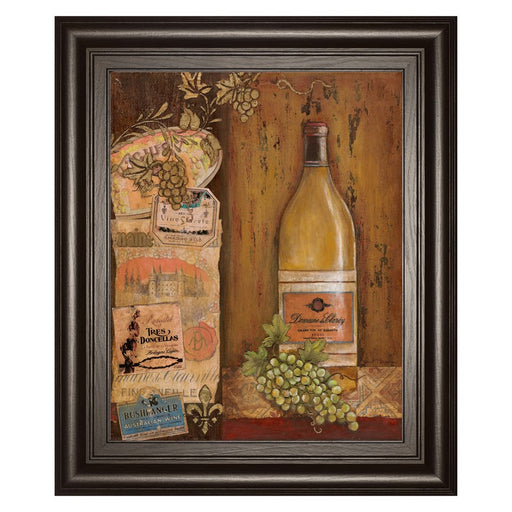 Classy Living Vintage Wine Elegance Wall Art 22"x26", Chocolate Frame - 4763